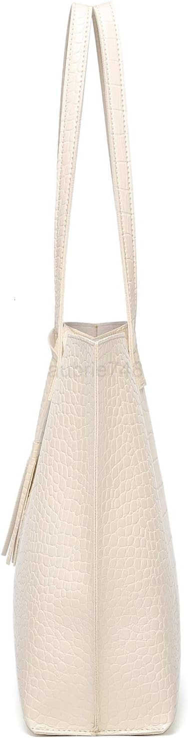 Womens Soft Faux Leather Tote Shoulder Bag from Big Capacity Tassel Handbag M250904