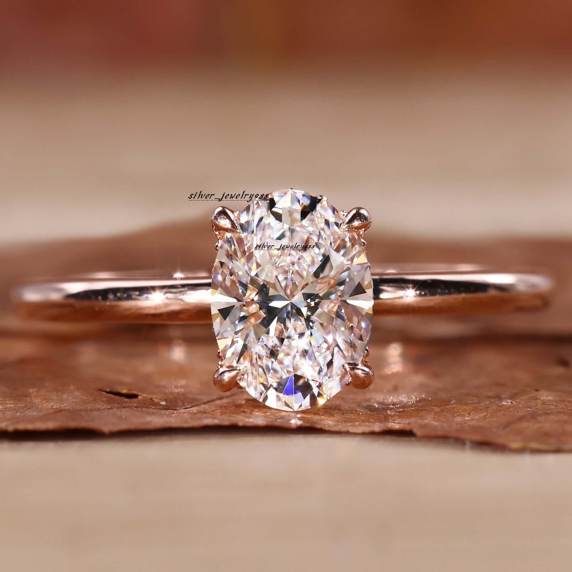 Hot Selling Lab Grown Diamond Oval Cut Engagement Ring Custom GIA IGI Certified Vvs Lab Created Diamond Solitaire Ring Jewelry