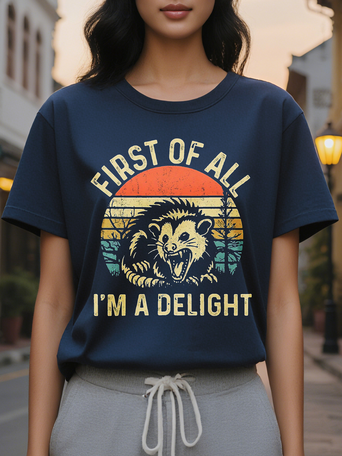 Large XL Women s Casual Crew Neck T Shirt with Alphabet Print Cotton Rayon Spandex Versatile Plus Size