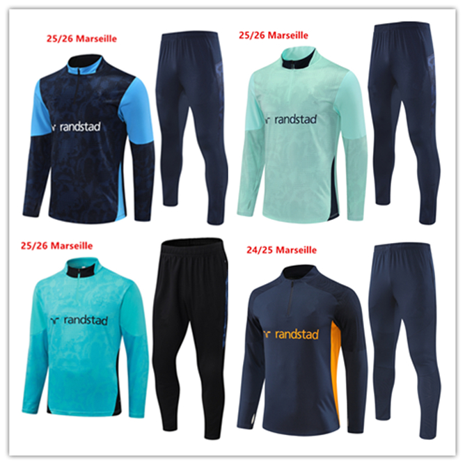 2025 2026 Mmarseille tracksuit GREENWOOD BALERDI MarseilleES survetement 25 26 soccer Training suit Olympique OM men kids football Sportswear jogging kit