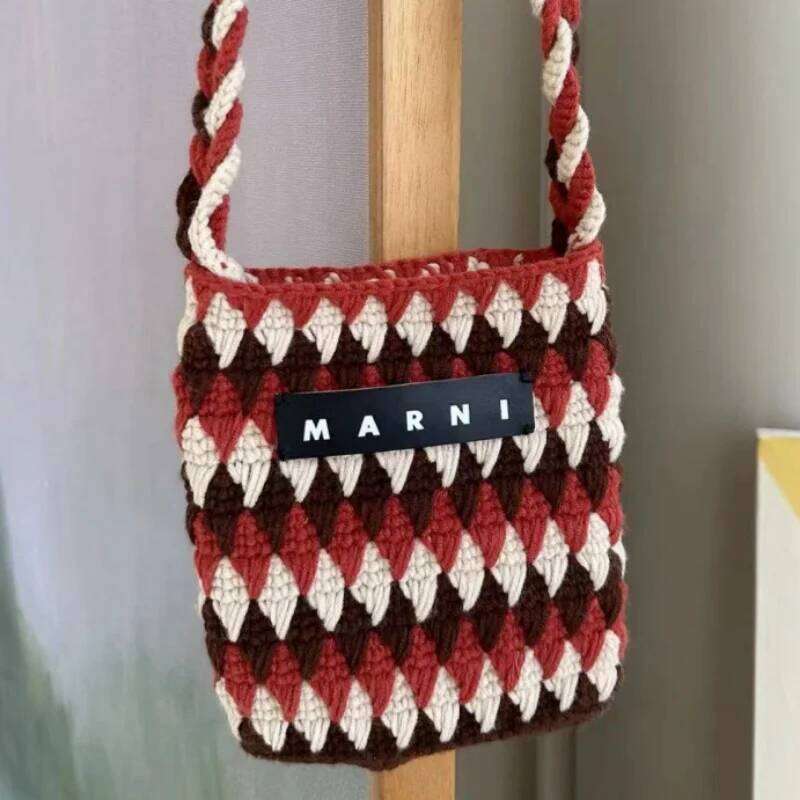 Handwoven exquisite small backpack for outdoor items storage mobile phone key bag, simple and lightweight