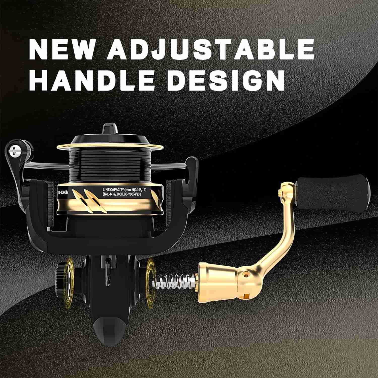 Spinning Fishing Reel Graphite Body 71 Stainless Steel BB 501 Gear Ratio Lightweight Spinning Reel for Freshwater Saltwater Fishing Come with 109 yds 