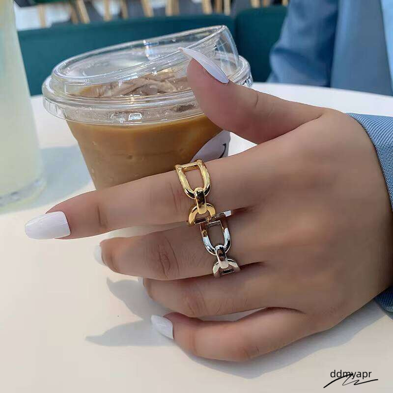 Geometric Gold Stainless Steel - Adjustable Open Cuff Minimalist Finger Ring For Women Ddmyday & Men (Trendy 2025 Spring Collection) Ddmyday