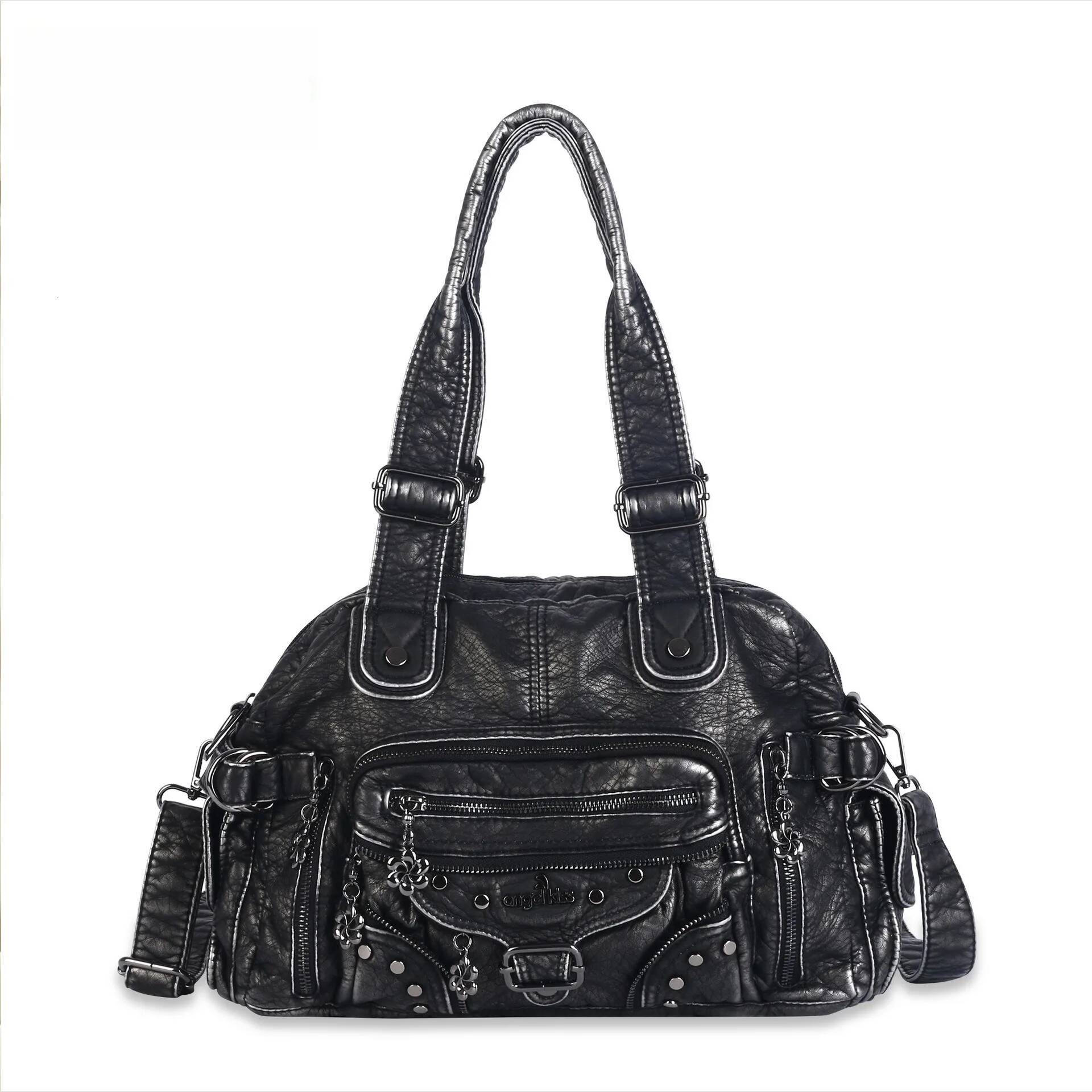 Women Handbags Fashion Shoulder Bag Large Black Tote Top-handle Shopping Pack Multiple Pockets Satchel Lady Hobos Big Purse