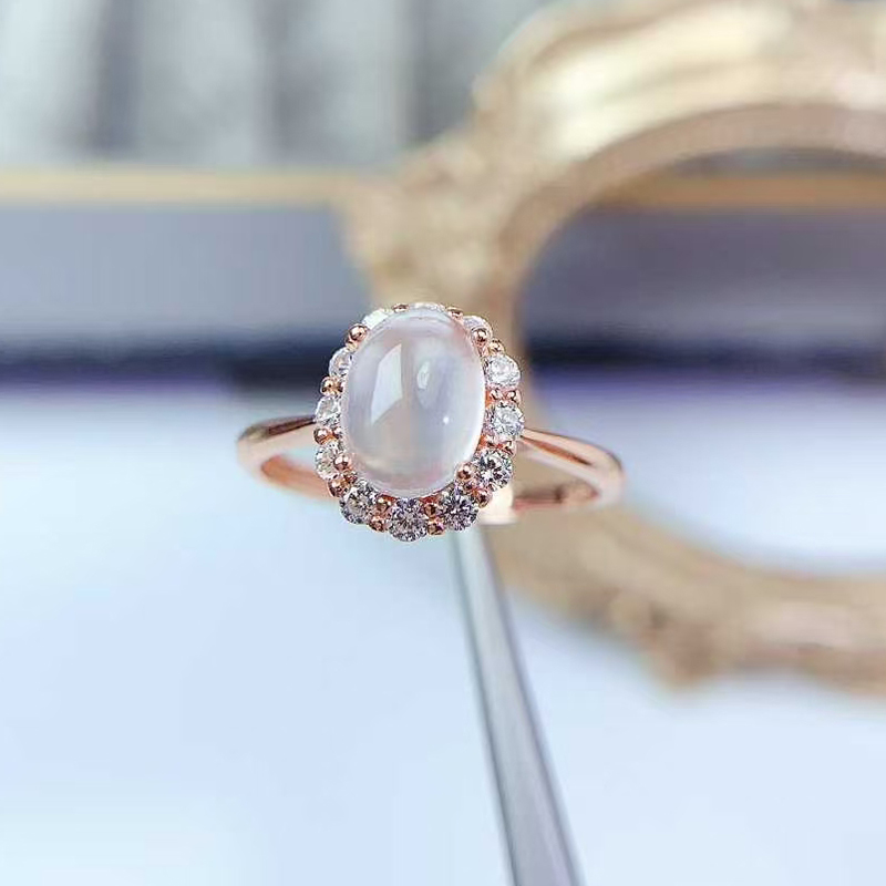 925 silver quartz ring natural rose quartz silver ring with certificate 6mm*8mm quartz jewelry for daily wear