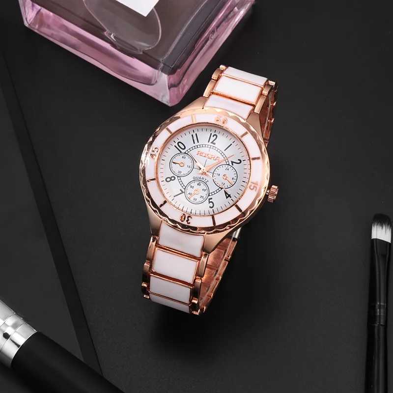 Wen Watches Rose Gold White Quartz Steel Watch Mujer Elegant Design Clock Ladies Wristwatch Bayan Kol Saati Feminino Reloj X250904