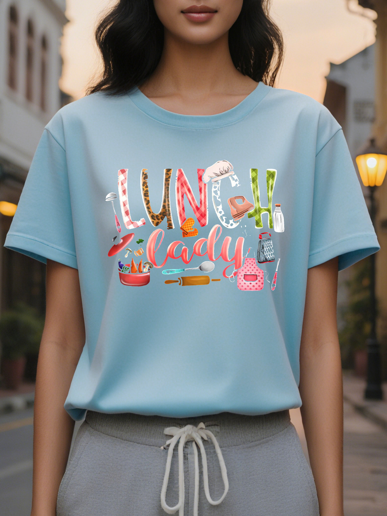 Women s Short Sleeve T-Shirt Round Neck Casual Top Suitable for Summer and Spring Clothing