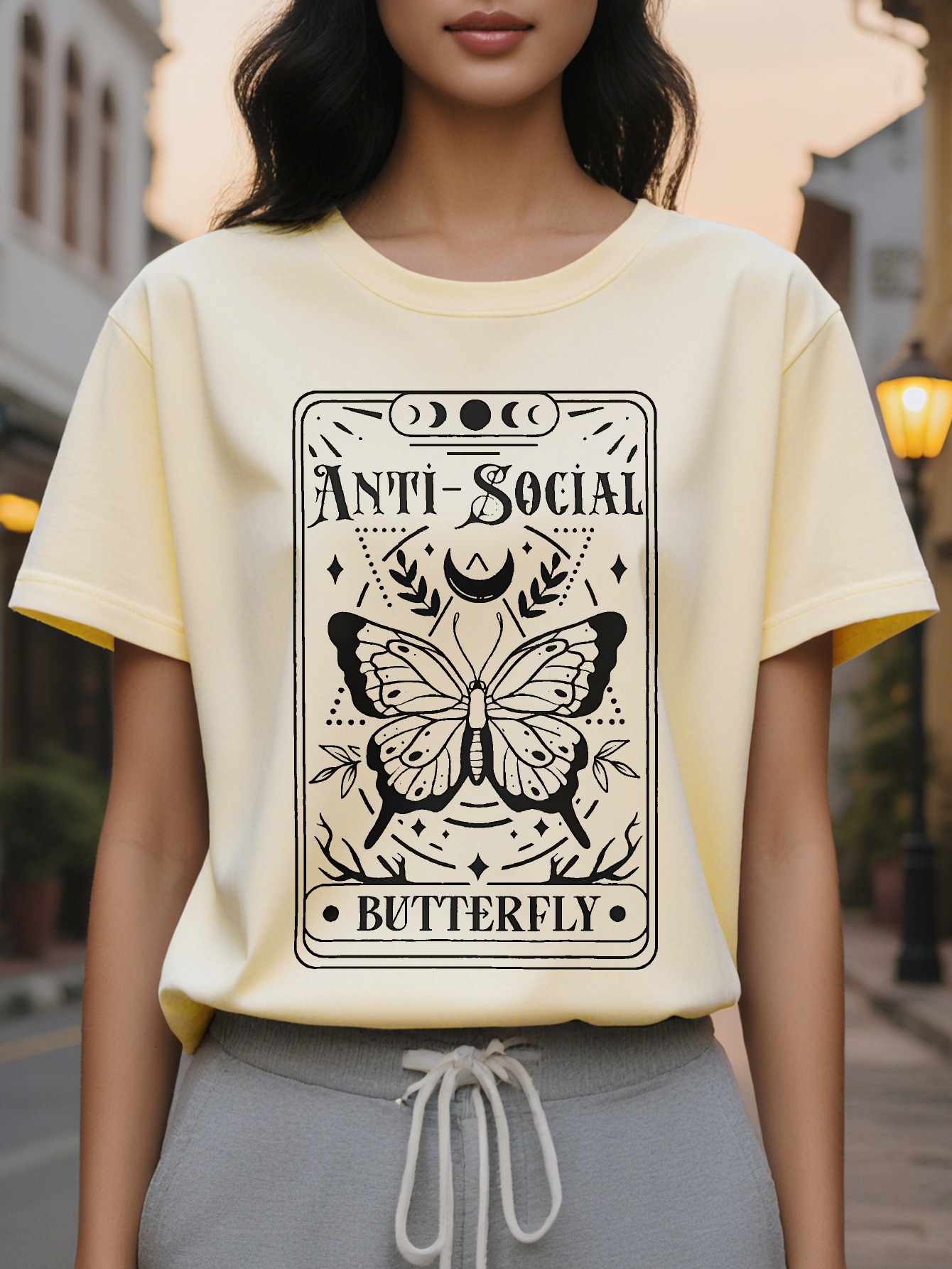Butterfly Tarot Comfort Color Mental Health Witch Fashion T Shirts