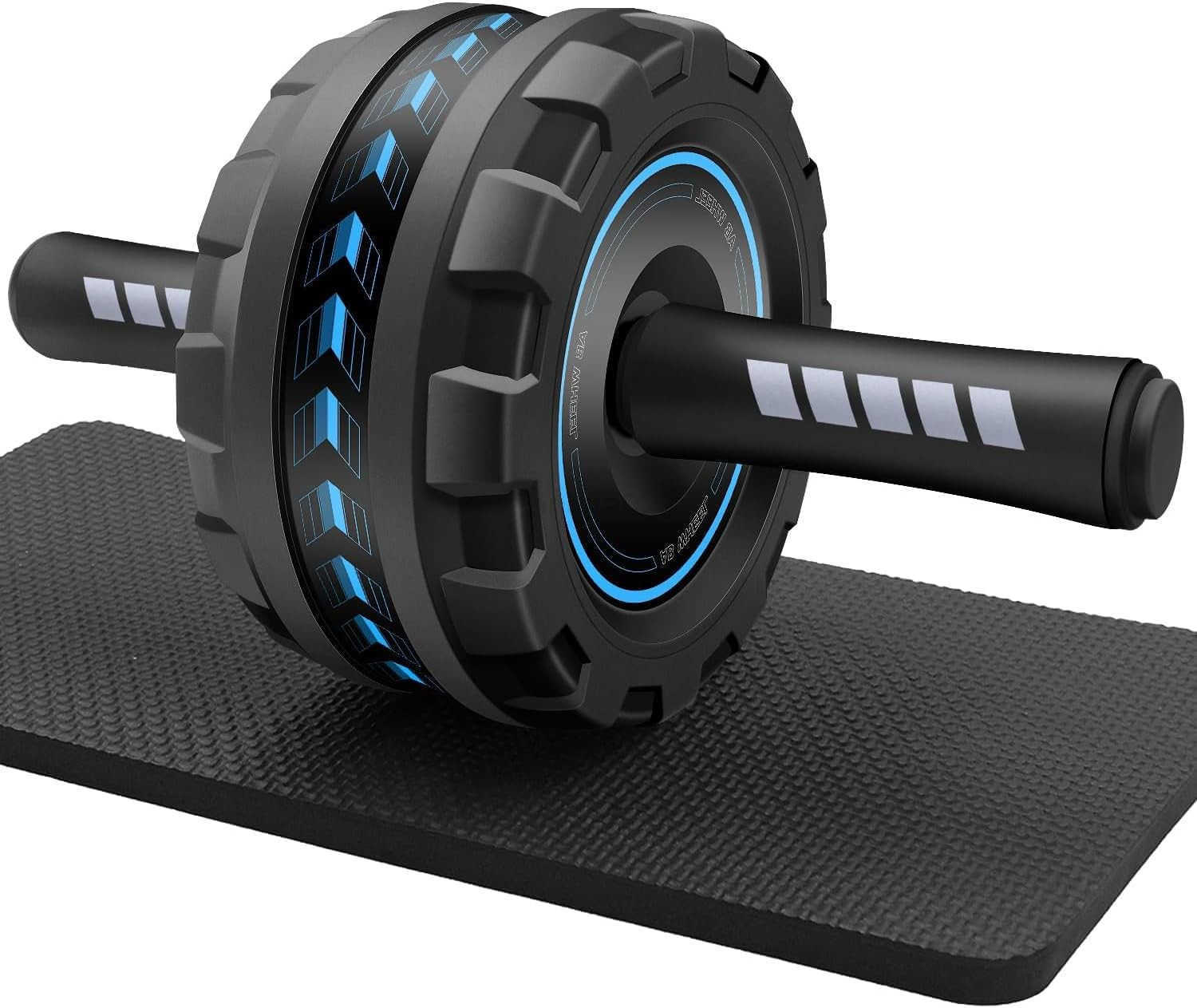 Ab roller wheel with knee pad for abdominal exercise core workout weight loss no noise easy to assembling light weight perfect home gym equipment for 