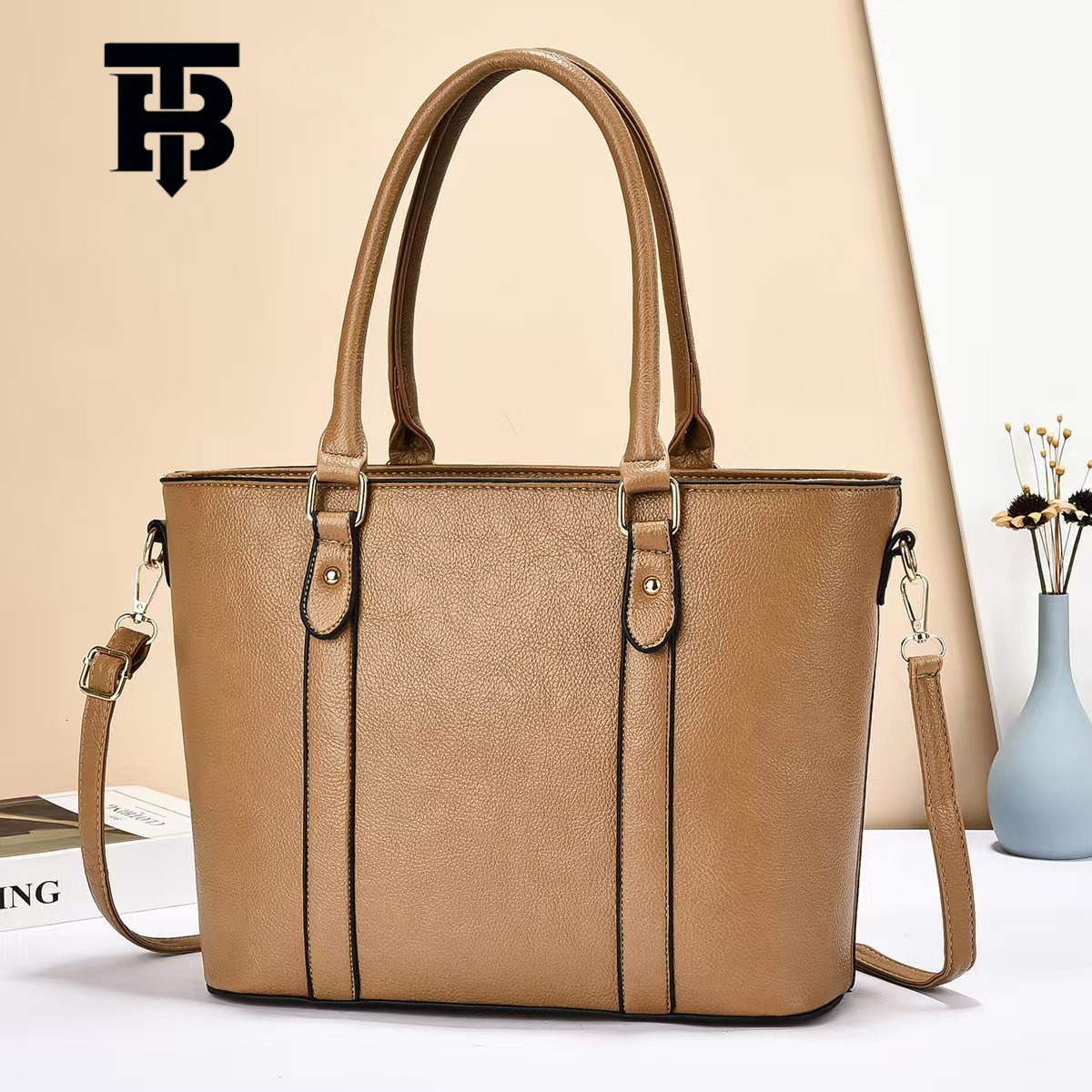 TB BHULAMTE Cross-Border Large Capacity European and American Style Retro New Tote Women's Bag Simple Trendy Women's Shoulder Bag Designer s