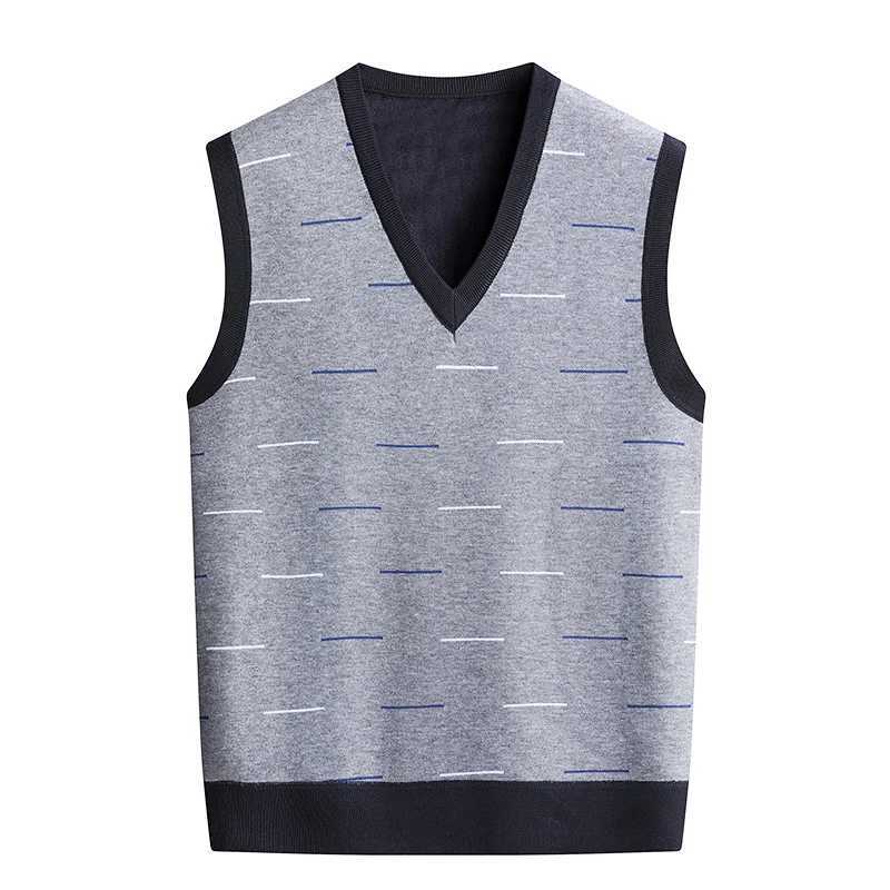 Autumn Winter Mens Sweater Vest Casual Sleeveless Knit Waistcoat Men Fashion Vneck Cardigans Man Clothes Knitted WaistcoatXJ250904