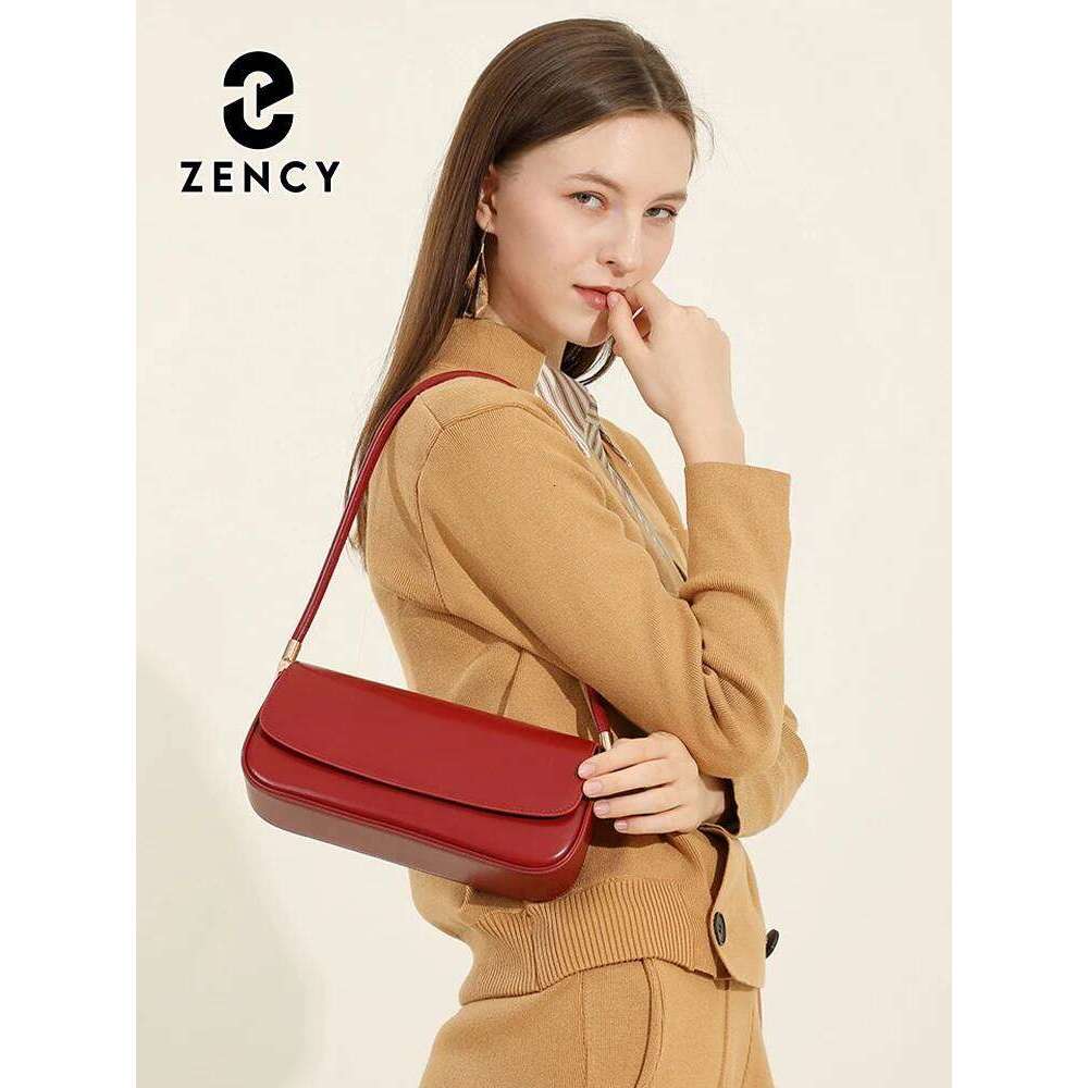 Zency Bury Designer Underarm Handbag Premium Leather Ladies Shoulder French Style Flap Sac Bride's Bag