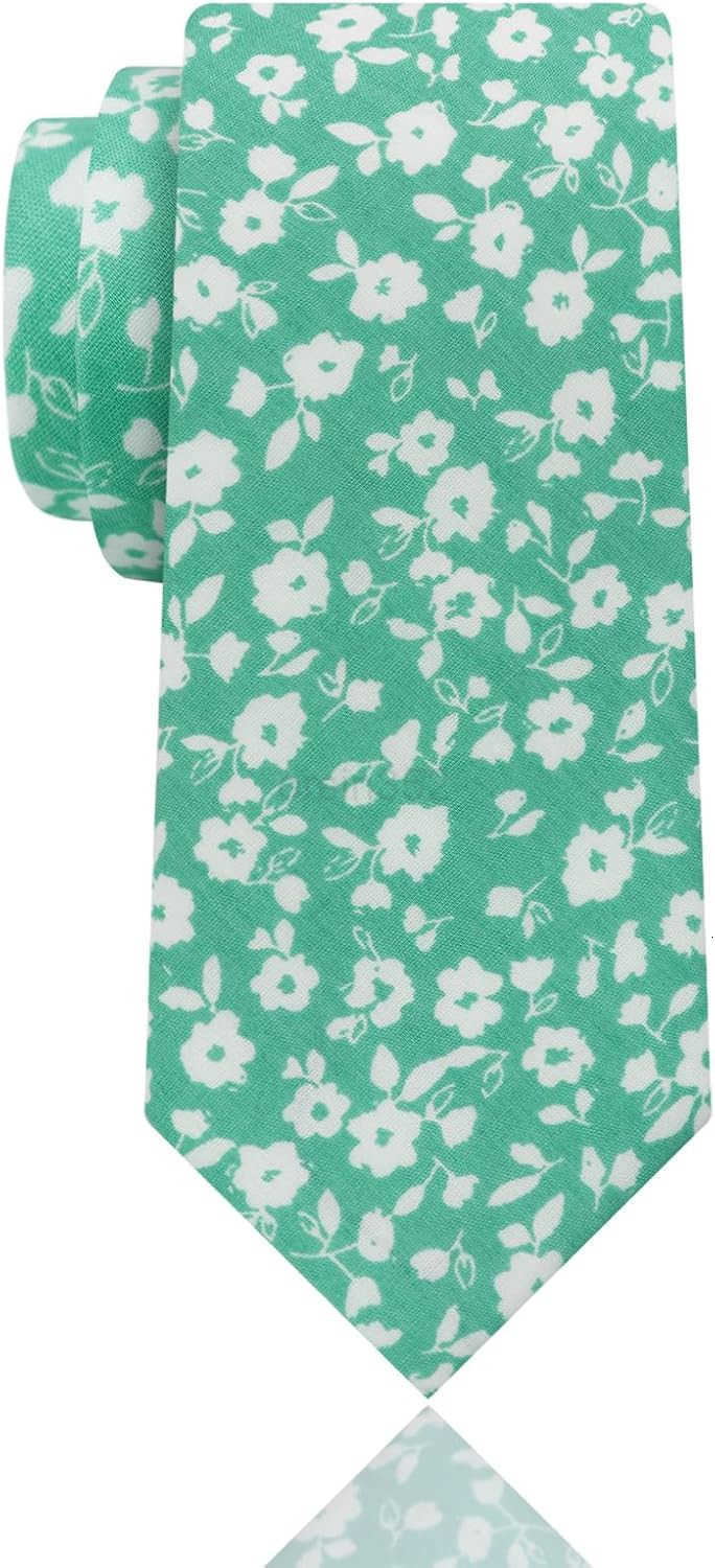 Mens Ties SageDusty BluePink Floral Ties for Men 276 Cotton Flower Necktie for WeddingGroomsmenPartyW250904