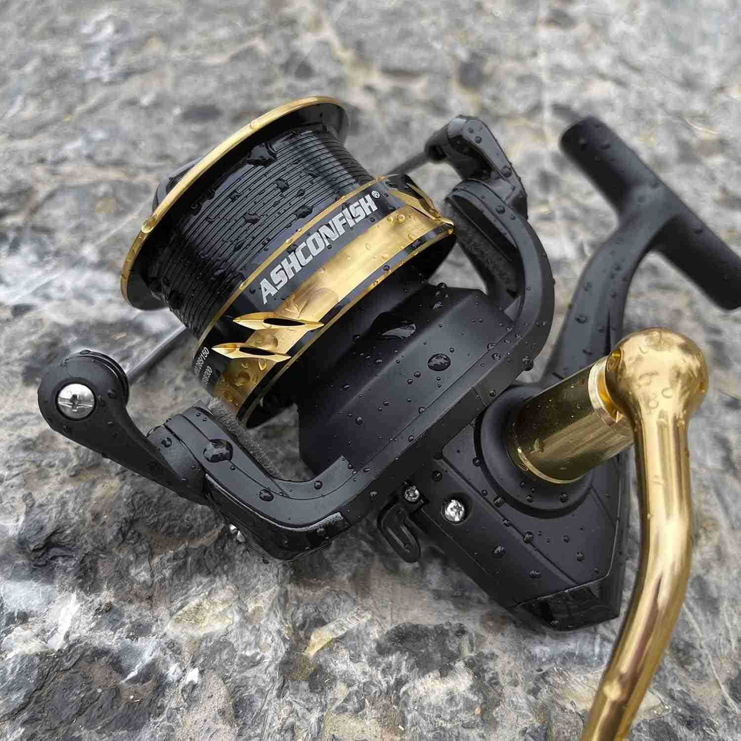 Spinning Fishing Reel Graphite Body 71 Stainless Steel BB 501 Gear Ratio Lightweight Spinning Reel for Freshwater Saltwater Fishing Come with 109 yds 