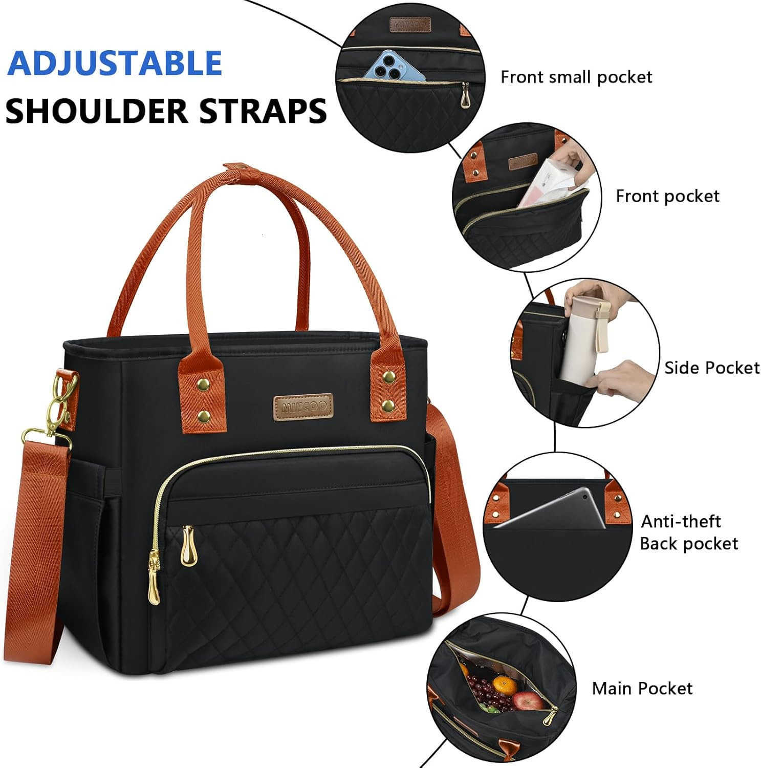 Lunch Bag Lunch Box Women Leakproof Insulated Lunch Cooler Bag for Women Large Lunch Tote Bags Adults PurpleW250904