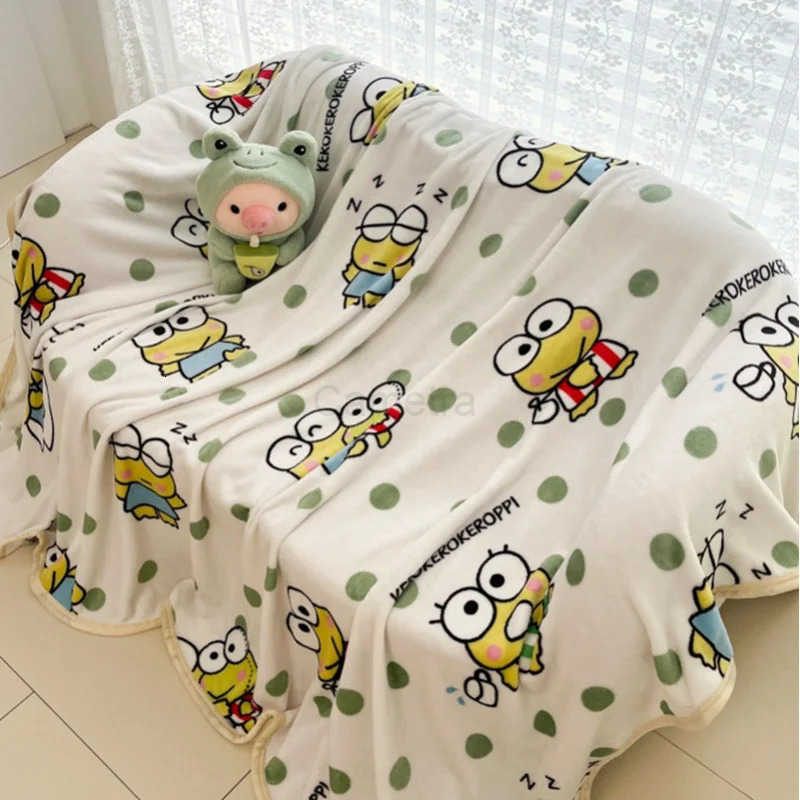 Sanrio Hello Kitty Kuromi Melody DoubleSided Sofa Wagon Car Air Conditioning Blanket Office Nap Blanket Cover Blanket L250904