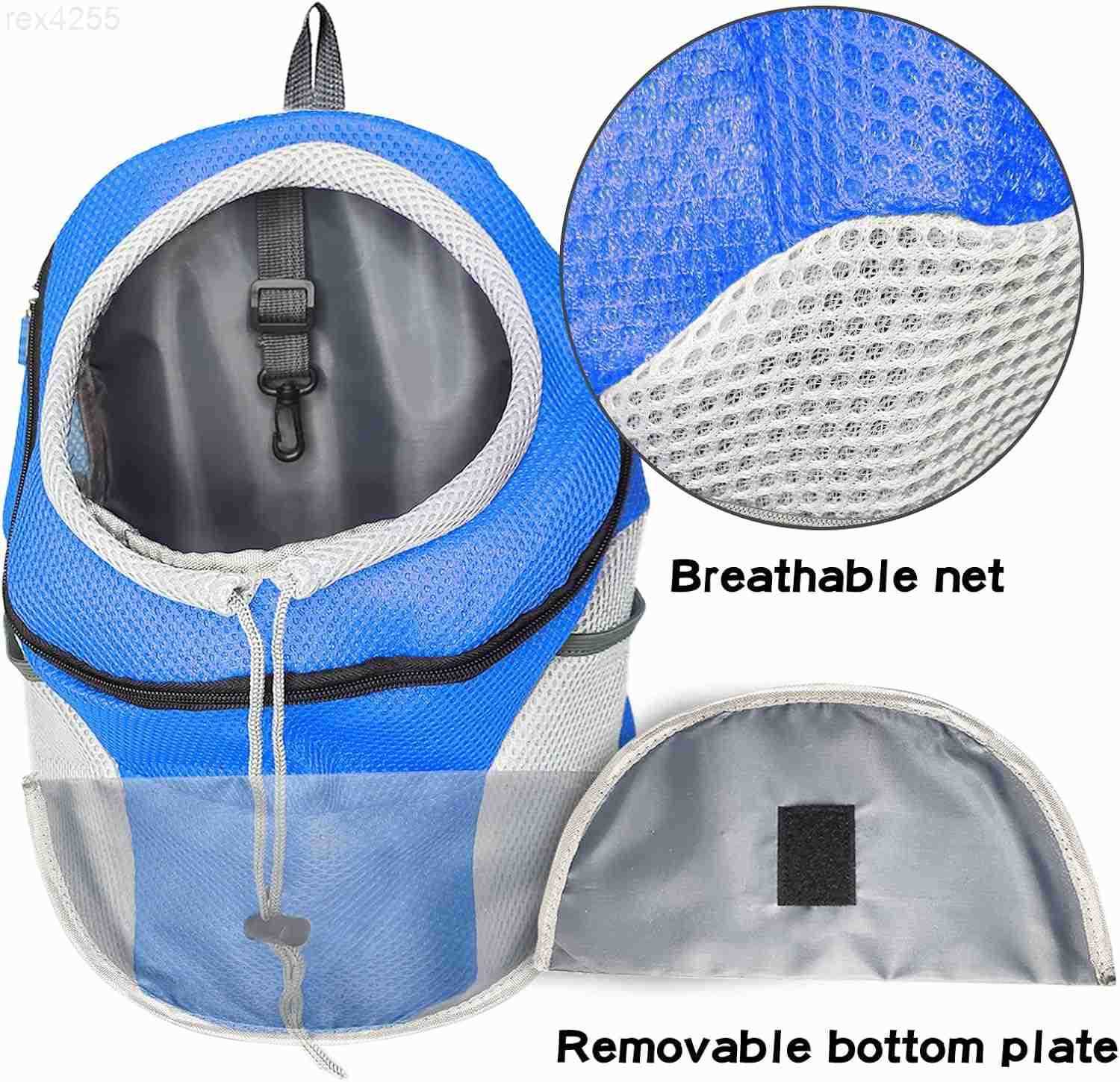 Dog Carrier Backpack Comfortable Doggy Front Backpack Pet Puppy Carrier Travel Pack with Breathable Head Out Design and Padded Shoulder for Walking Bi