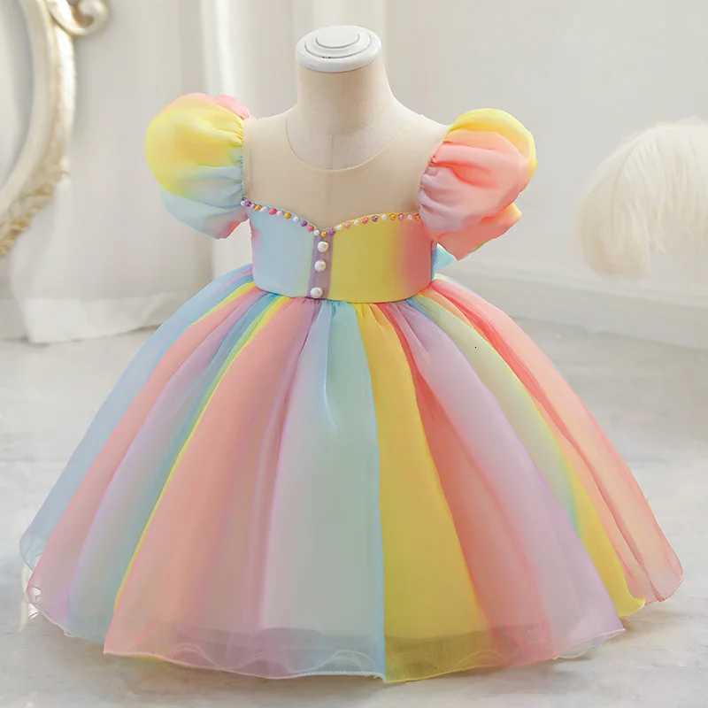Toddler 9M-8Y Girl Lace Wedding Party Dress Kids Baby Tulle Birthday Princess Tutu Prom Child Christmas Party Colorful Costume Z250904