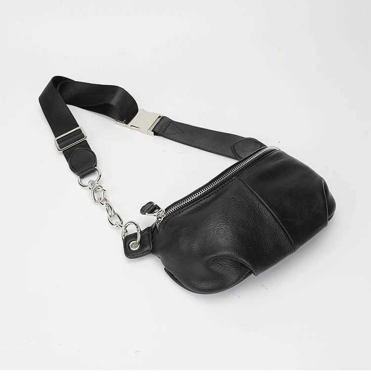 Female Chest bag chain Crossbody Bags For Women 2023 new Shoulder bags Small PU Leather ladies Waist Pack Breast phone wallet Z250903