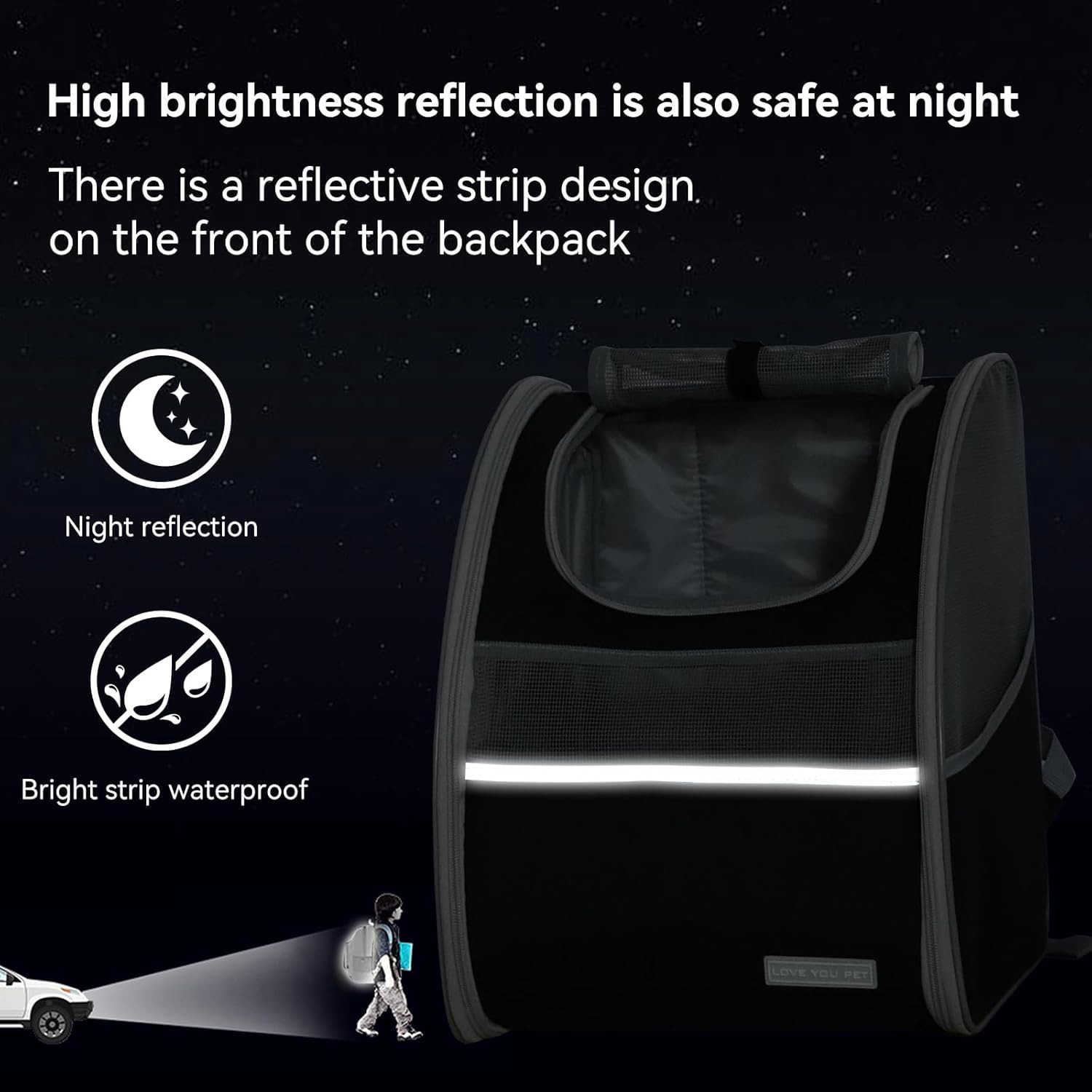 Cat Carrier Backpack with Reflector with Safety Leash Up to 15LbsPet Carrier for Small Dogs and Medium Cats Kitten Puppy BunnyFoldable Small Medium Do