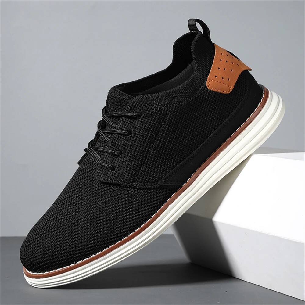 Plus Size Men's Trendy Solid Woven Knit Breathable Sneakers, Comfy Non Slip Shoes For Men Outdoor Activities ddmysaturn