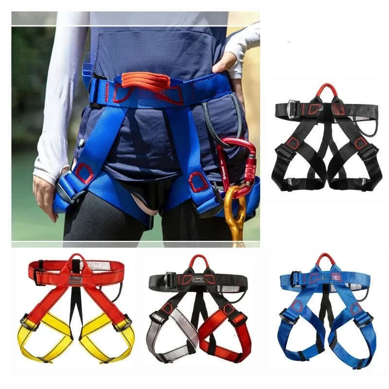 Carabiners Half Body Safety Rock harness belt Rappelling Equip Tree Harness Climbing Kit Men Fall Protection