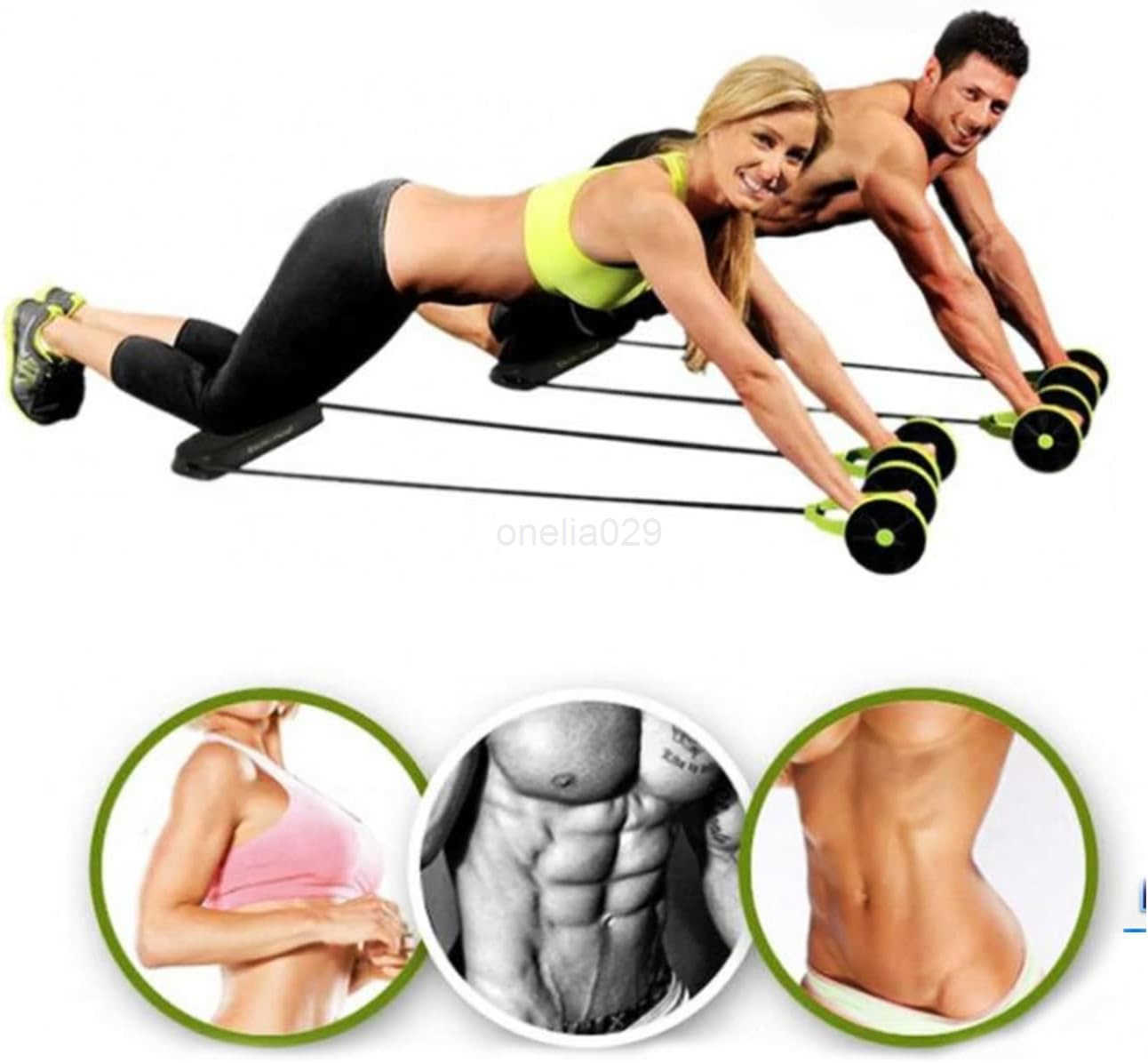 Ab Roller Wheel with Resistance Bands Knee Pad Core Abdominal Trainer for Home or Gym Workouts Sculpt Abs Slim Waist Tone Arms Chest and Core Adjustab