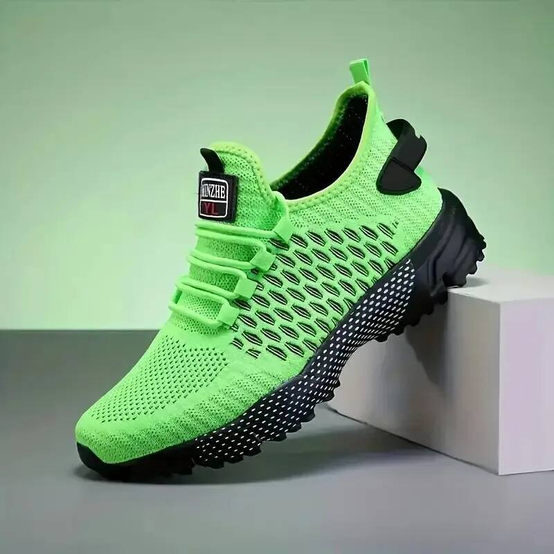 Shoes Men Breathable Mesh for Summer Youth Running Sports Leisure Flat Bottomed Fashionable Casual Lace Up Sneakers ddmysaturn