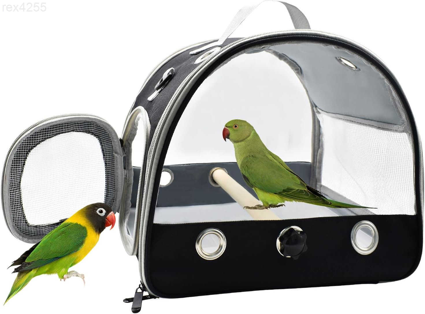 Bird Travel Carrier with Standing PerchLightweight Breathable Parrot Cage Small Pet Carrier Bag with Shoulder StrapBird Rat Guinea Pig Squirrel Carrie