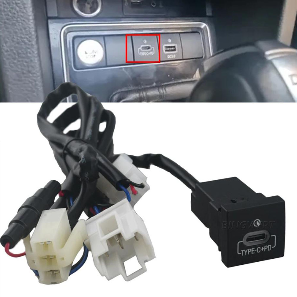 Car USB Charger Socket Fast Charge Adapter PD Type C and QC3.0 Power Outlet Switch For VW Golf 6 Jetta 5 MK5 Scirocco 2006-2012