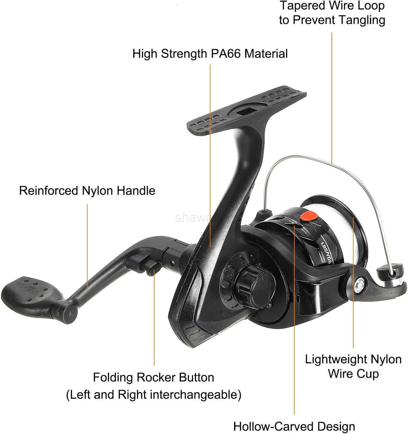 Fishing Reel LeftRight Interchangeable Handle with Fishing Lines W250904