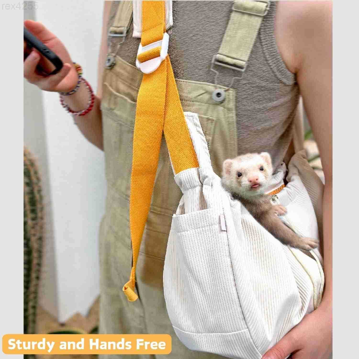 Carrier Pet Carrying Bag with Adjustable Strap Hands Free Shoulder Bag Crossbody Travel Slings Soft Small Animal Bonding Pouch Front Backpack for Ferr