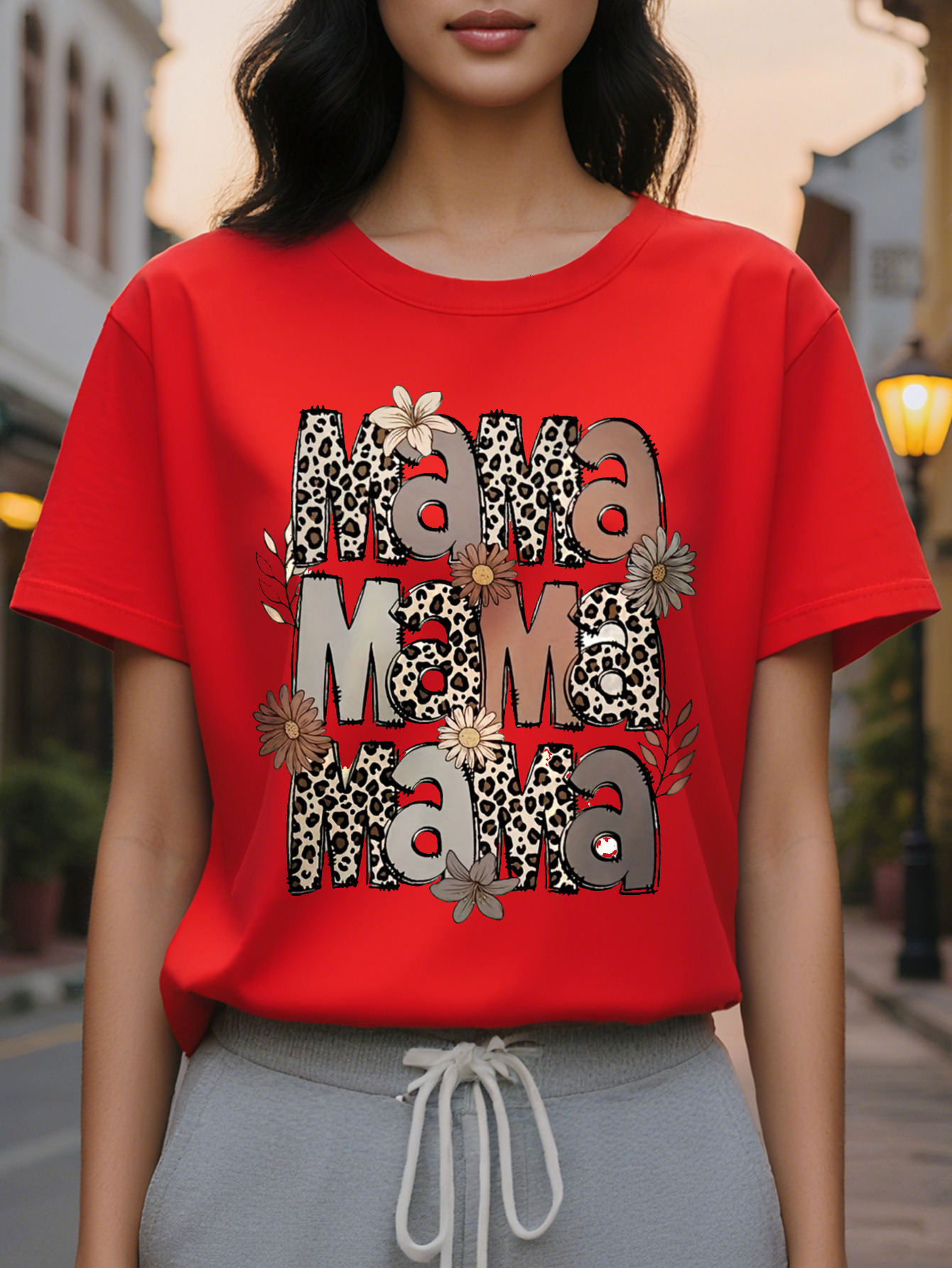 Letter Print Crew Neck T-shirt Short Sleeve Casual Top for Spring Summer Women's Clothing 16e21