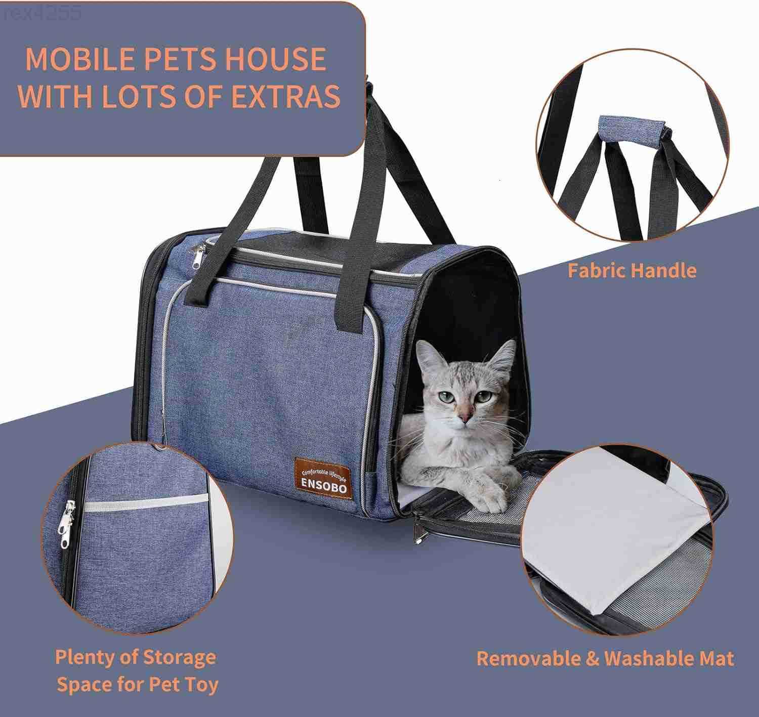 Dog Carrier Cat Carrier Pet Travel Carrier Bag Airline Approved Folding Fabric Pet Carrier for Small Dogs Puppies and Medium Cats wLocking Safety Zipp