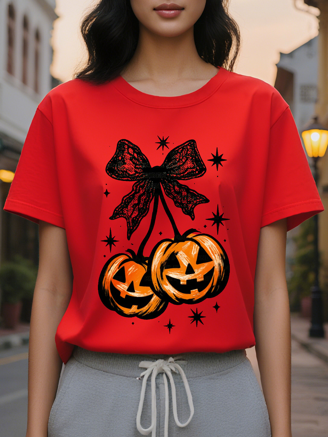 Large XL Women S Pumpkin Bat Graphic Sweatshirt Beige Loose Fit Pullover with Jack O Lanterns Round Neck Top for Party Plus Size