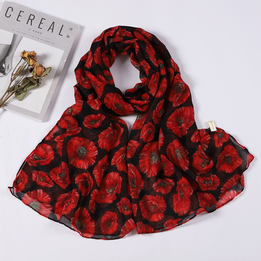 K1809 Classic retro print scarf, European and American style travel shawl