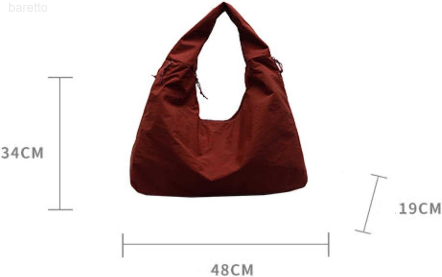 Tote Bag 2025 Nylon Solid Pleated Handbag Men Women Large Shoulder Travel Gym Casual Commute Weekend Vacation M250903