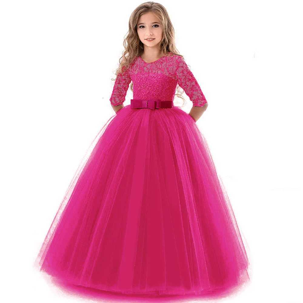 4-14 Years Girls Dress Summer Mesh Fashion Girls Princess Wedding Dress Piano Performance Costume Teenagers New Kids Clothes Z250904
