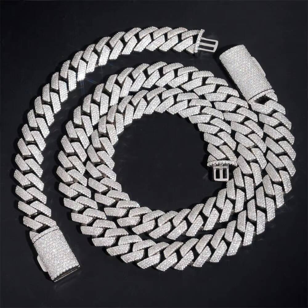 15mm Cuban Cross Necklace in 925 Sterling Silver Exquisite Fashion Jewelry with Diamond Personalized and Elegant Chains