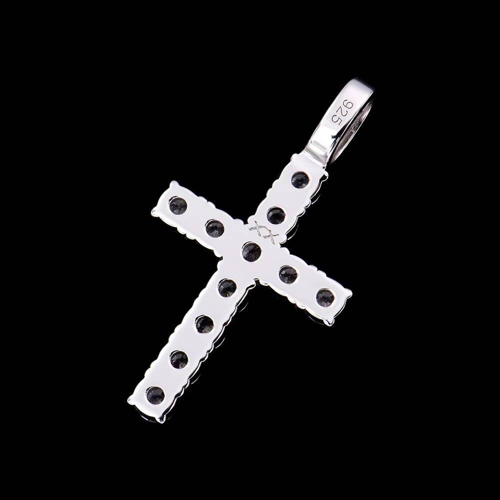 Moissanite Pendant S925 Silver D VVS Iced Out Cross Pendant for Men and Women Jewelry Pass Diamond Tester