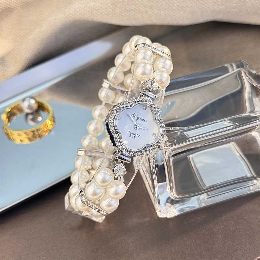 Classic Diamond Encrusted WATCH Case Lazy Elastic Pearl Bracelet Fashion Quartz WATCH X250904