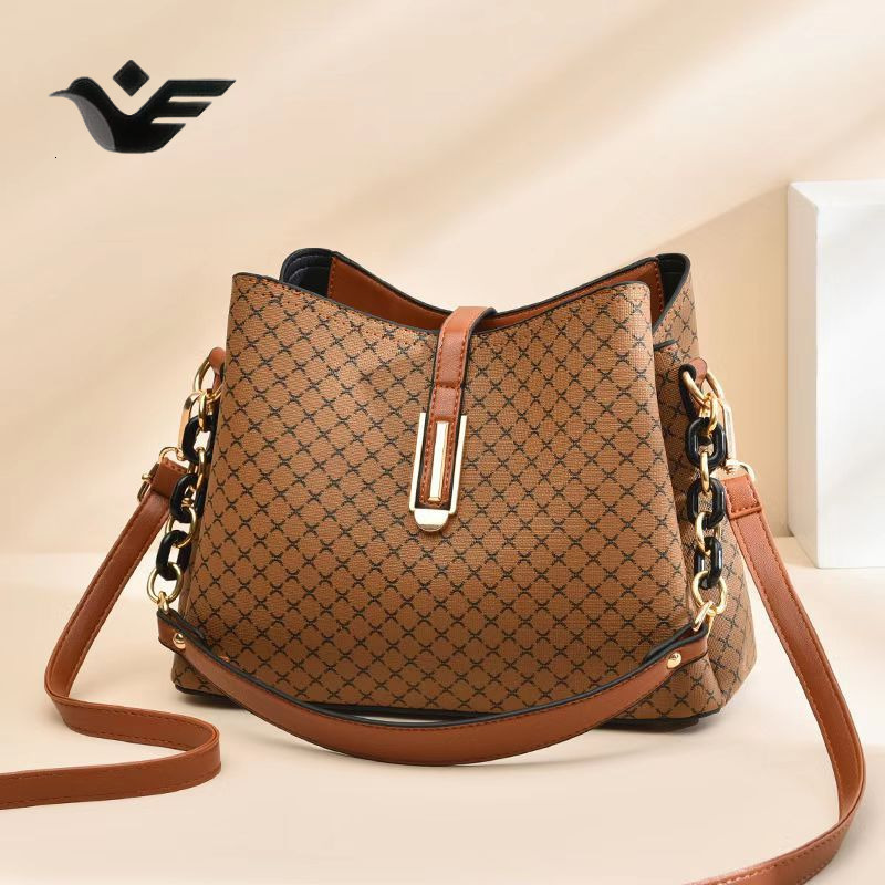Feiyan Free Shipping New Designer Bag Luxury Shopping Bag Retro Pattern Women's Single Shoulder Handbag Fashionable Large Capacity Bucket Bag