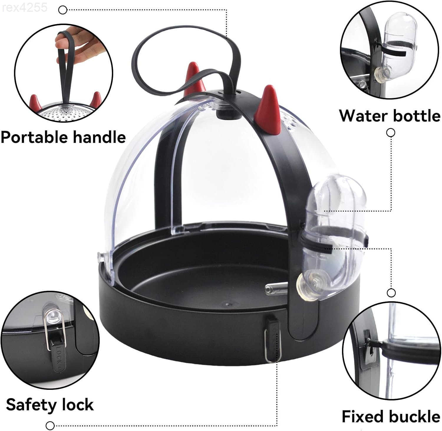 Cage Travel Bag High Permeability Hamster Travel Carrier with Water Bottle Small Pet Hamster Travel Carrier Cage for Hamster Gerbils Mice Guinea PiW25