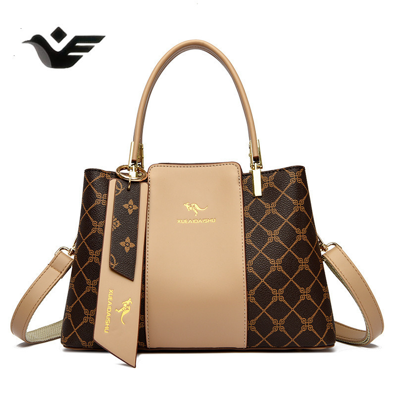 Feiyan Free Shipping New Designer Luxury Shopping Kangaroo Soft Leather Single Shoulder Crossbody Women's Handbag Patchwork Color Block Vintage B