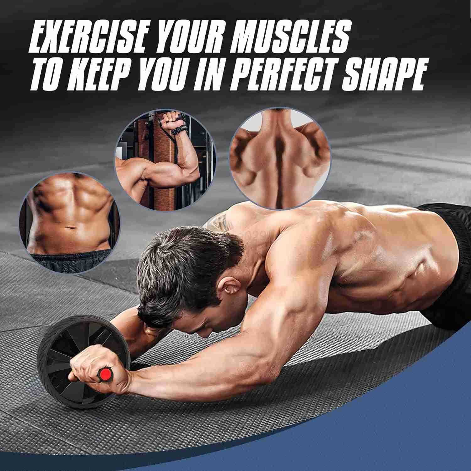 Ab Roller Wheel for Abdominal and Core Strength Training Home Gym Abs Roller for Men Women W250904