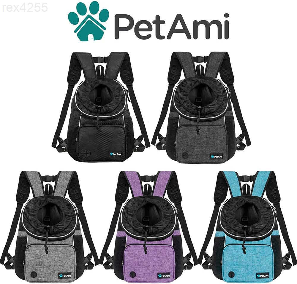 Dog Cat Chest Carrier Backpack Ventilated for Hiking Camping Travel Max 10 lbs BlackW250904