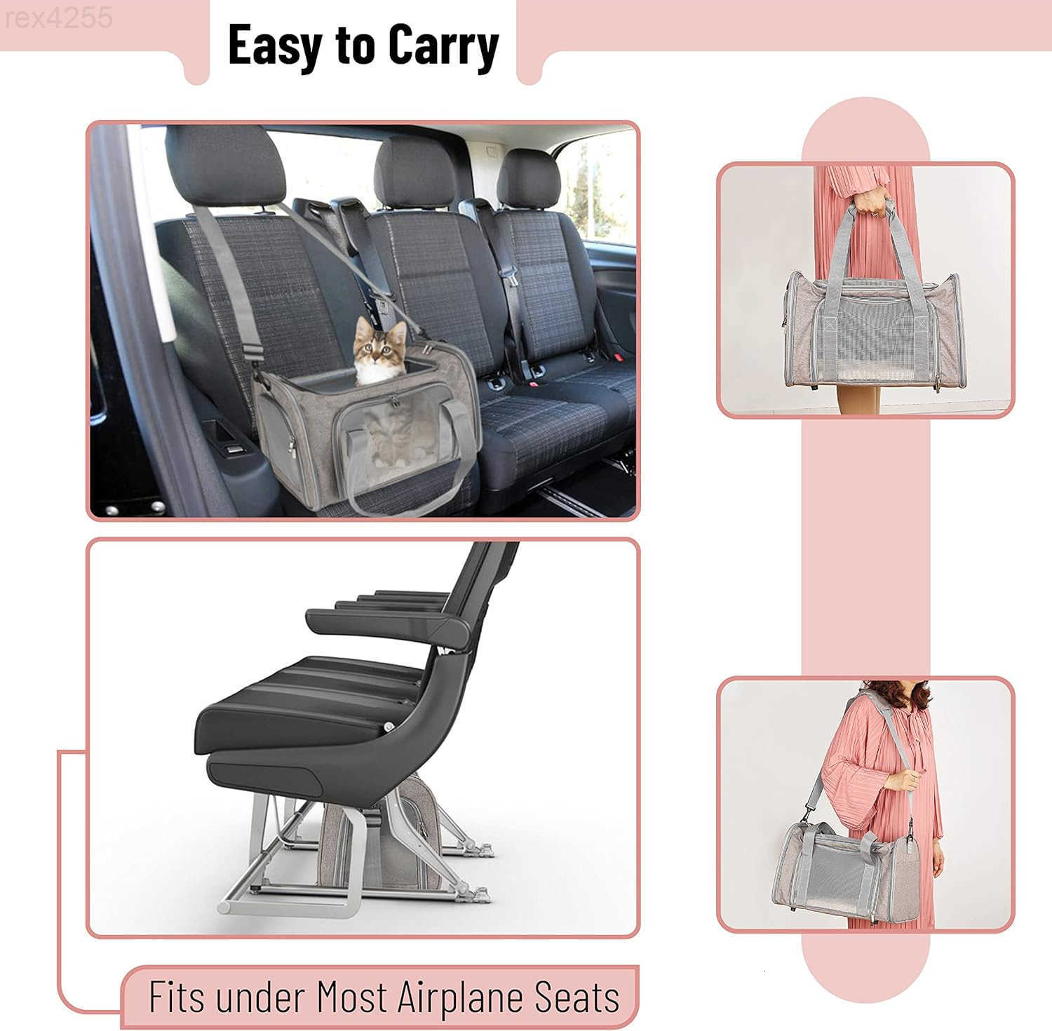 CAT Carrier Dog Carrier CAT Bag Carrier CAT Travel Carrier Soft CAT Carrier Dog Travel Carrier Pet Travel Carrier Dog SoftSided CarriersW250904