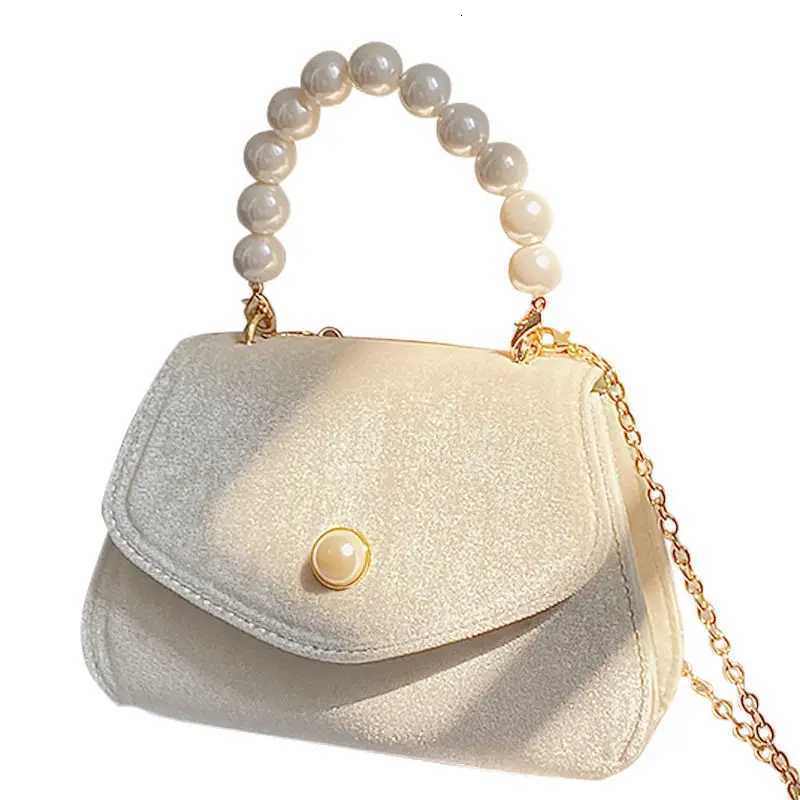 Pearl Chain Ladies Small Handbags Vintage Square Shoulder Bag for Women Evening Clutch Purse Fashion Female Crossbody Bags Z250903
