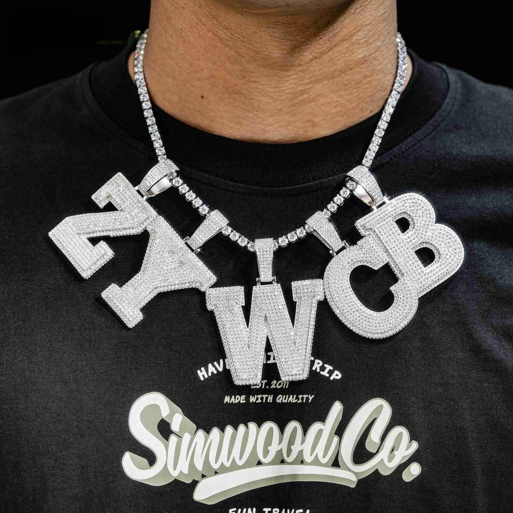 High Quality Bg Sier Fully Iced Out Custom Letter D Moissanite Hip Hop Pendant For Men