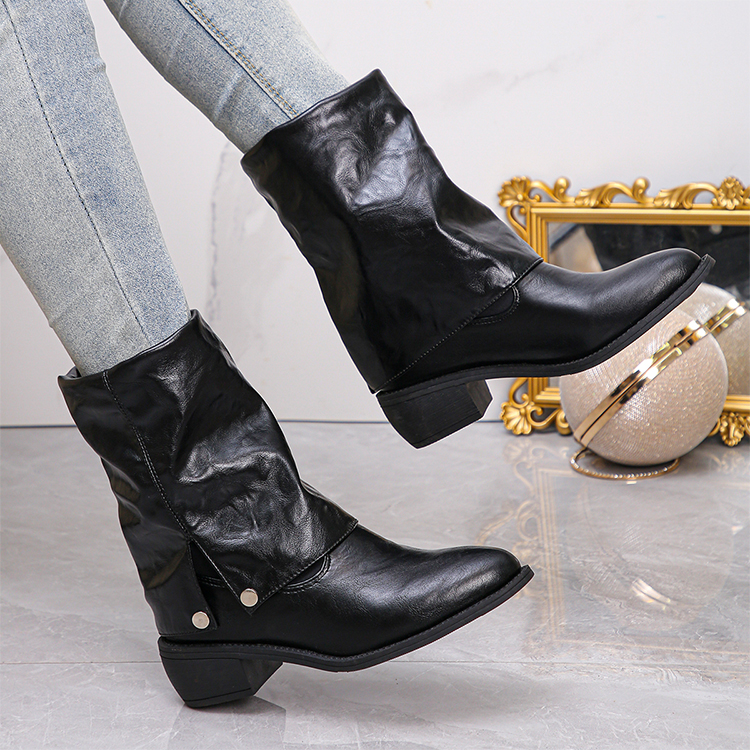 Winter pant leg boots for women - Merlot pointed toe short boots